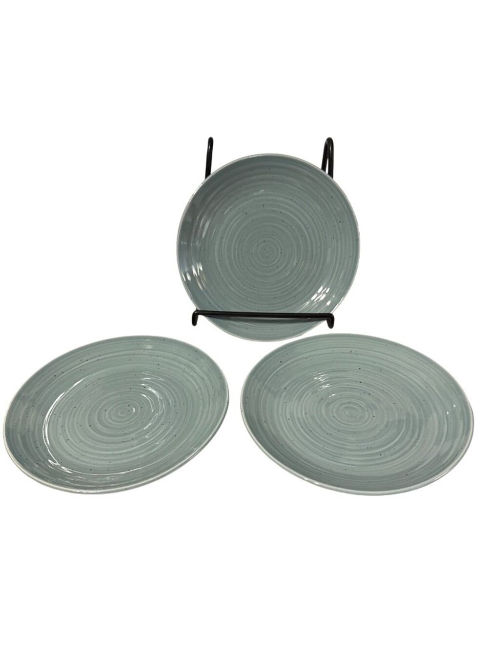 Sango Siterra Artist’s Blend Green Speckled Salad Plates 8.25" Set Of 3